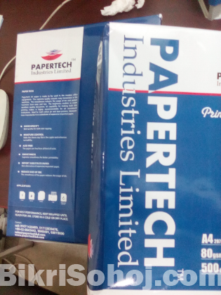 Papertech 80 GSM Paper ২ রিম ইনটেক আছে, খোলা হয়নি।